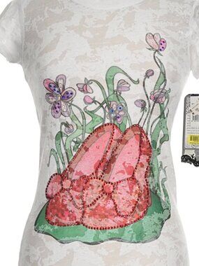 NWT VTG Wash Wizard of Oz Ruby Slippers Tee Garden Graphic Size Medium $54